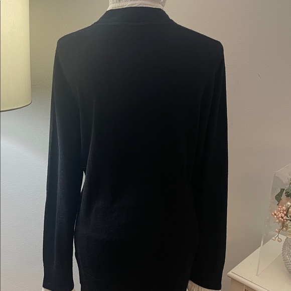 Tory Burch Black Sweater with Sewn-in White Blouse - Picture 6 of 13